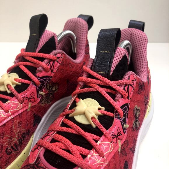 Under Armour Curry Flow 10 Pink Unicorn & Butterfly Girl Dad Shoes M 9 / W 10.5